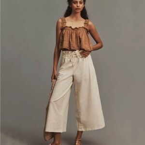 Elegant Cream Wide-Leg Pants Anthropologie M NWT